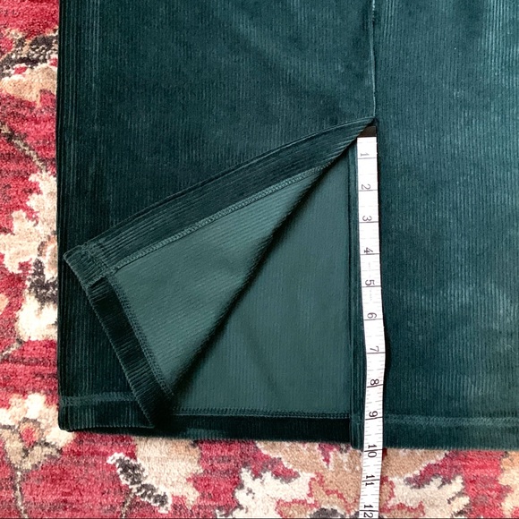 1980s dark green velour turtleneck top and long skirt set special occasion - Picture 13 of 13